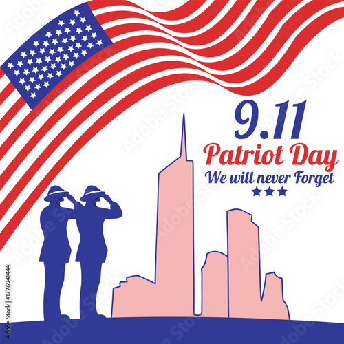 911 Patriot Day USA 2025 Vector Illustration design for background and t shirt