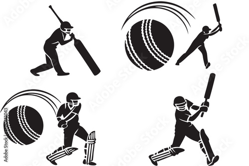 Cricket players silhouettes vector illustration for sports enthusiasts and game design resources download now