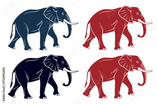 Elephant illustration african wildlife animal vector drawing safari mammal nature conservation zoo graphic art silhouette