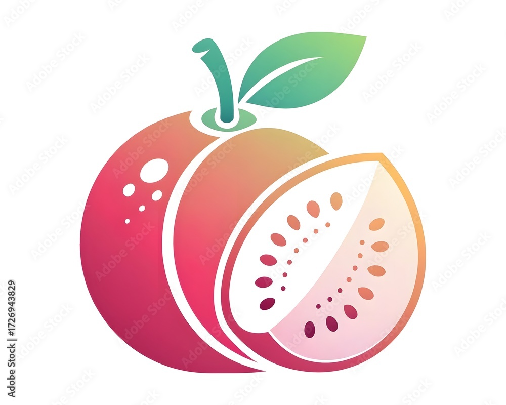 Obraz premium Vector illustration of a fresh red apple with a drop and a green leaf, perfect for an isolated fruit icon or healthy food symbol