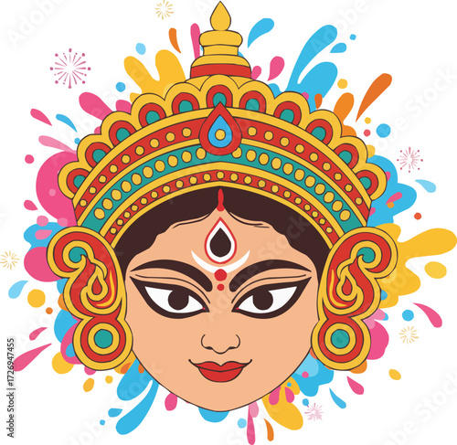 Durga Face Vector Symbol