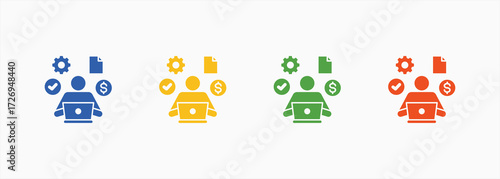 Employee Service Icon Color Multiple Style