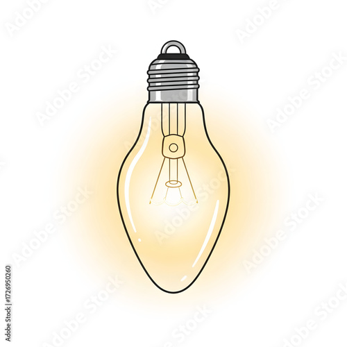 Vibrantly glowing light bulb, a symbol of innovation, bright ideas, creative solutions, and sudden insights, illuminating the path to progress and new concepts