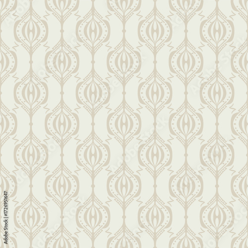 Subtle beige repeating pattern with oval decorative elements seamless pattern