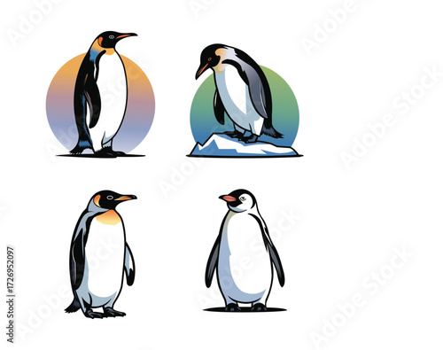 penguin isolated on white background vector art