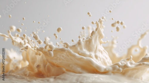 Captivating splash of creamy liquid capturing the essence of refreshment and excitement in a moment.