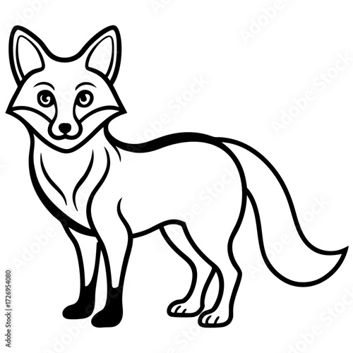 Foxy line art vector