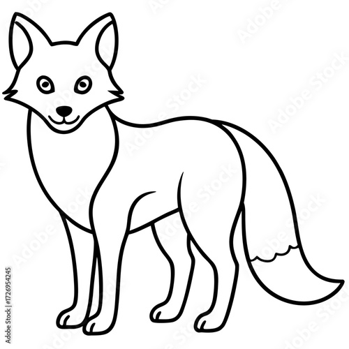 Foxy line art vector