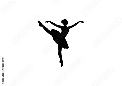 Silhouette of a ballerina dancing gracefully.