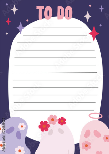 Halloween planner todo list ghosts