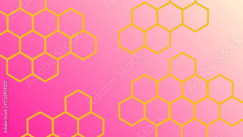 Abstract honeycomb pattern with pink gradient for modern design and creative backgrounds usage art vector