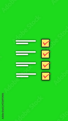 Check marks animation with green background 