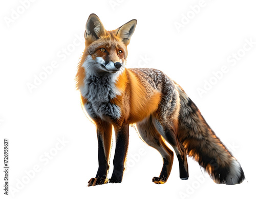  Mystical Forest Fox with Glowing Eyes and Misty Background PNG