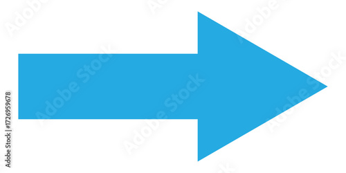 Blue isolated arrow icon on white background.  Modern simple vector arrow on white page. Pointing arrow icon set. Right side pointing arrowhead. EPS 10. Blue arrow-head pointing vector.  