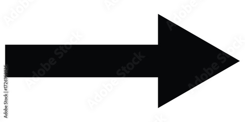 Dark black isolated arrow icon on white background.  Modern simple vector arrow on white page. Pointing arrow icon set. Right side pointing arrowhead. EPS 10. 