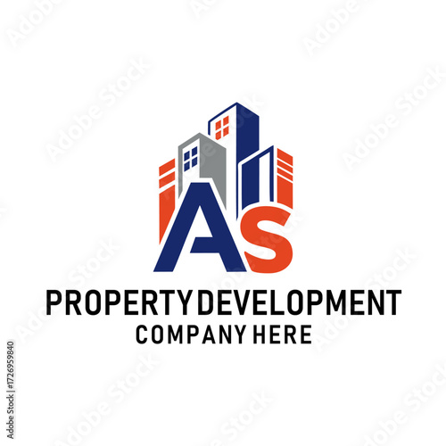 Initial A S logo for a property development company