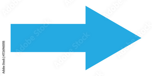 Blue isolated arrow icon on white background.  Modern simple vector arrow on white page. Pointing arrow icon set. Right side pointing arrowhead. EPS 10. Blue arrow-head pointing vector.  