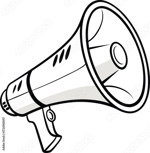 Loud megaphone announcing sale or important message, perfect for marketing campaigns and urgent communications, originally created as a scalable vector graphic