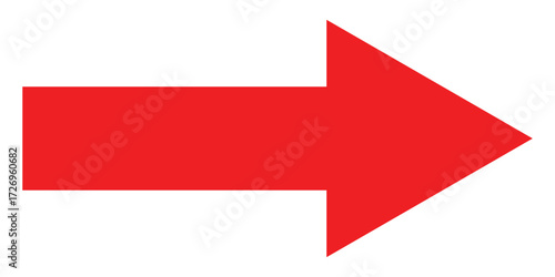 Red isolated arrow icon on white background.  Modern simple vector arrow on white page. Pointing arrow icon set. Right side pointing arrowhead. EPS 10. 