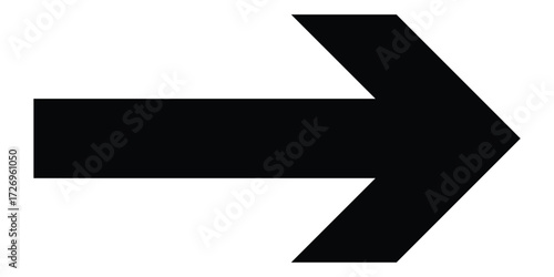 Dark black isolated arrow icon on white background.  Modern simple vector arrow on white page. Pointing arrow icon set. Right side pointing arrowhead. EPS 10. 