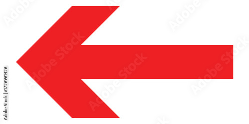 Free Download Red isolated arrow icon on white background.  Modern simple vector arrow on white page. Pointing arrow icon set. Left side pointing arrowhead. EPS 10.  - GFXLoad