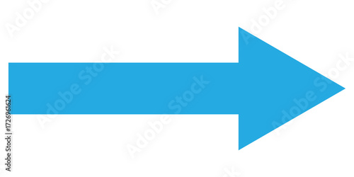 Blue isolated arrow icon on white background.  Modern simple vector arrow on white page. Pointing arrow icon set. Right side pointing arrowhead. EPS 10. Blue arrow-head pointing vector.  