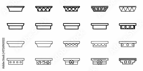 Collection of decorative cornice icons