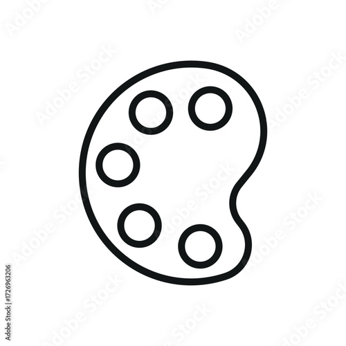 Paint palette icon in outline style representing creativity and hobby visuals.