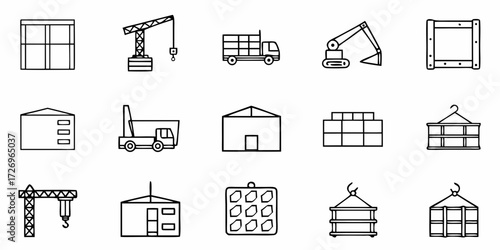 Construction and shipping icon sheet