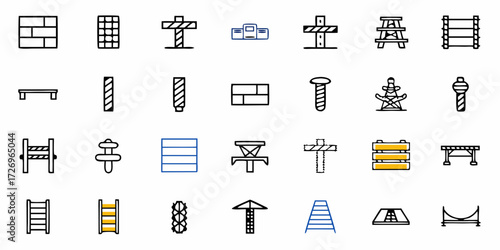 Icon sheet of construction and infrastructure elements