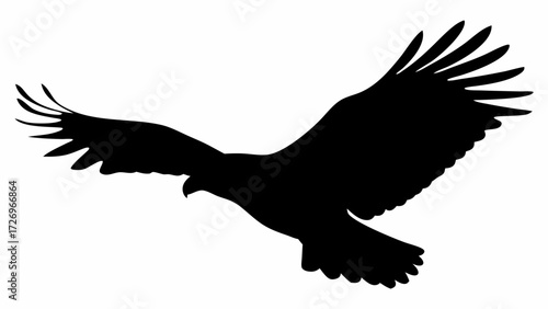 Majestic eagle soaring through the sky with wings spread wide, embodying freedom and power.