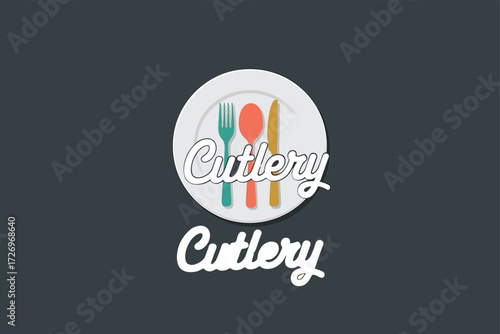 Charming cutlery set design inviting culinary adventures & gourmet delights for restaurant branding and innovative food service applications