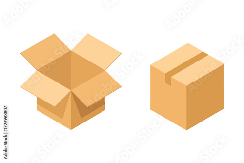 Open and closed cardboard boxes offer versatile solutions for shipping, moving, and storage needs with reliable packing and secure protection