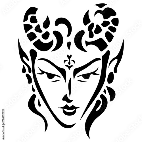 Demoness Horns Abstract Illustration