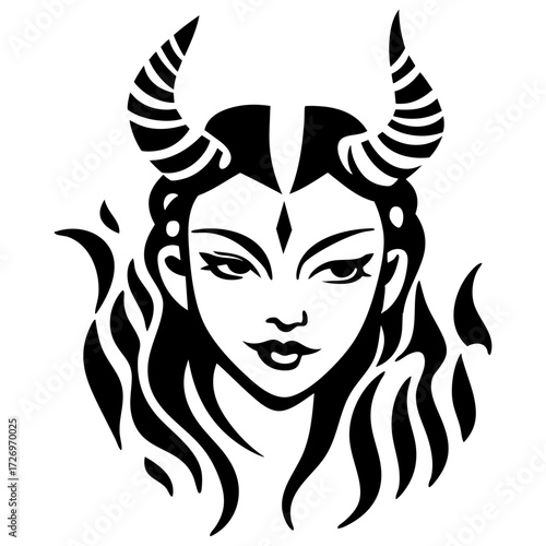 Demoness Horns Abstract Illustration