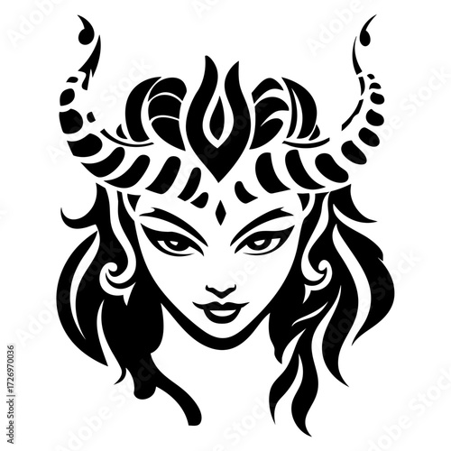 Demoness Horns Abstract Illustration