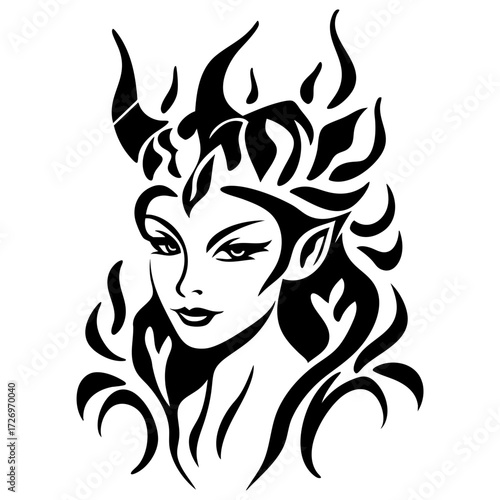 Demoness Horns Abstract Illustration