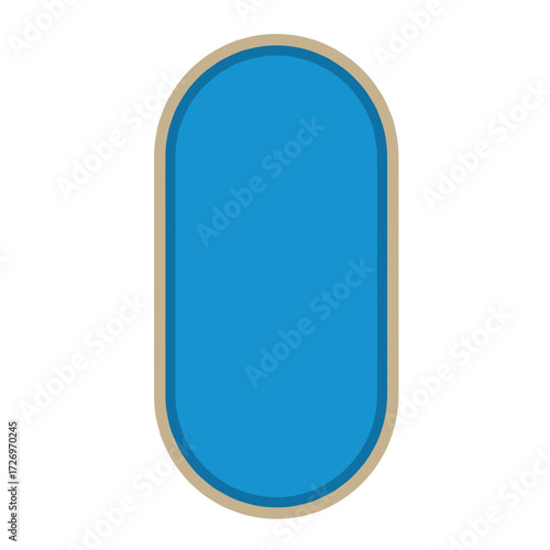 Blue water pool, top view, isolated