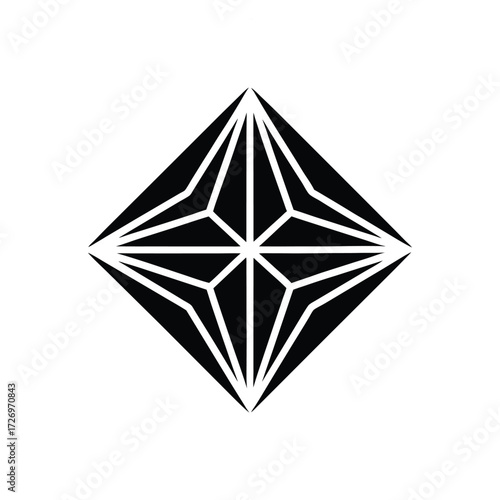 Abstract geometric logo polished minimal creative design vector art illustration