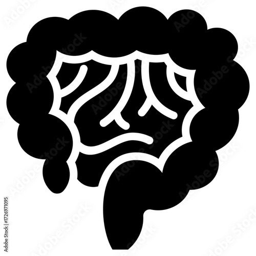 Intestine icon for human body, business, medical, clinic, website, application, printing, document, poster design, etc