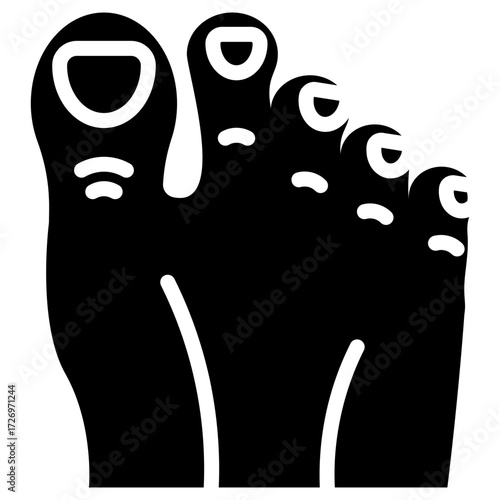 Toe icon for human body, business, medical, clinic, website, application, printing, document, poster design, etc