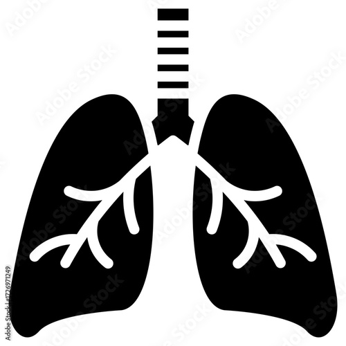 Lungs icon for human body, business, medical, clinic, website, application, printing, document, poster design, etc