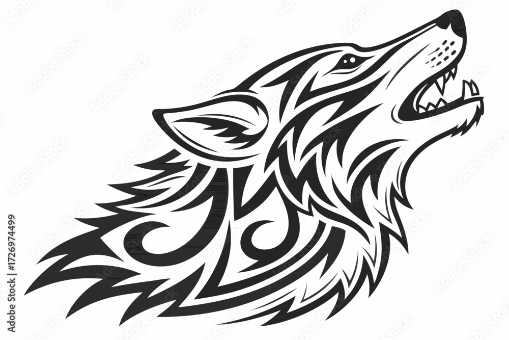 Obraz premium wolf head tattoo