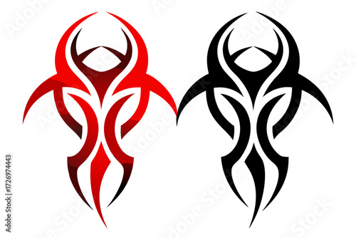 vector illustration of a devil and angel