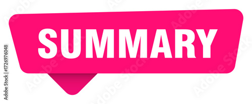summary magenta sticker isolated on transpatent background. summary sign