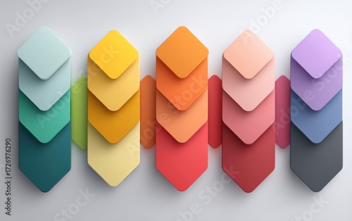 Minimal Infographic Step Sequence in Soft Color Palette Design