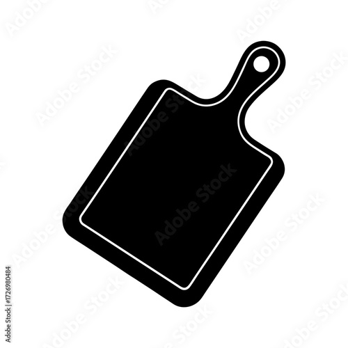Cutting Board with Groove Silhouette Vector Icon