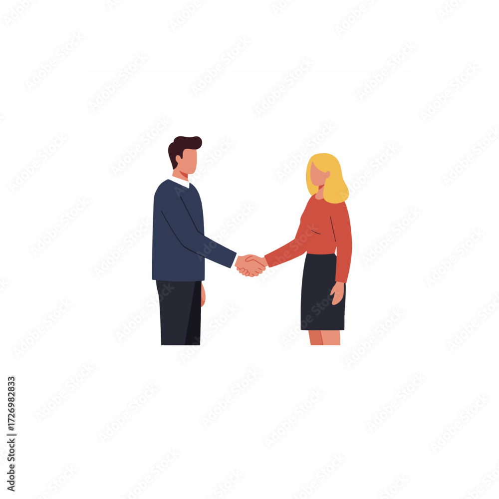 Fototapeta premium Business Man and Woman Shaking Hands | Partnership and Agreement Concept