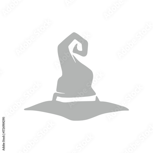 Whimsical magic hat silhouette, perfect for enchanting designs and mystical themes, evoking a sense of ancient spells and festive celebrations, ideal for various creative projects