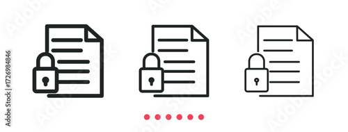 Secret file icon. Thin line icon vector